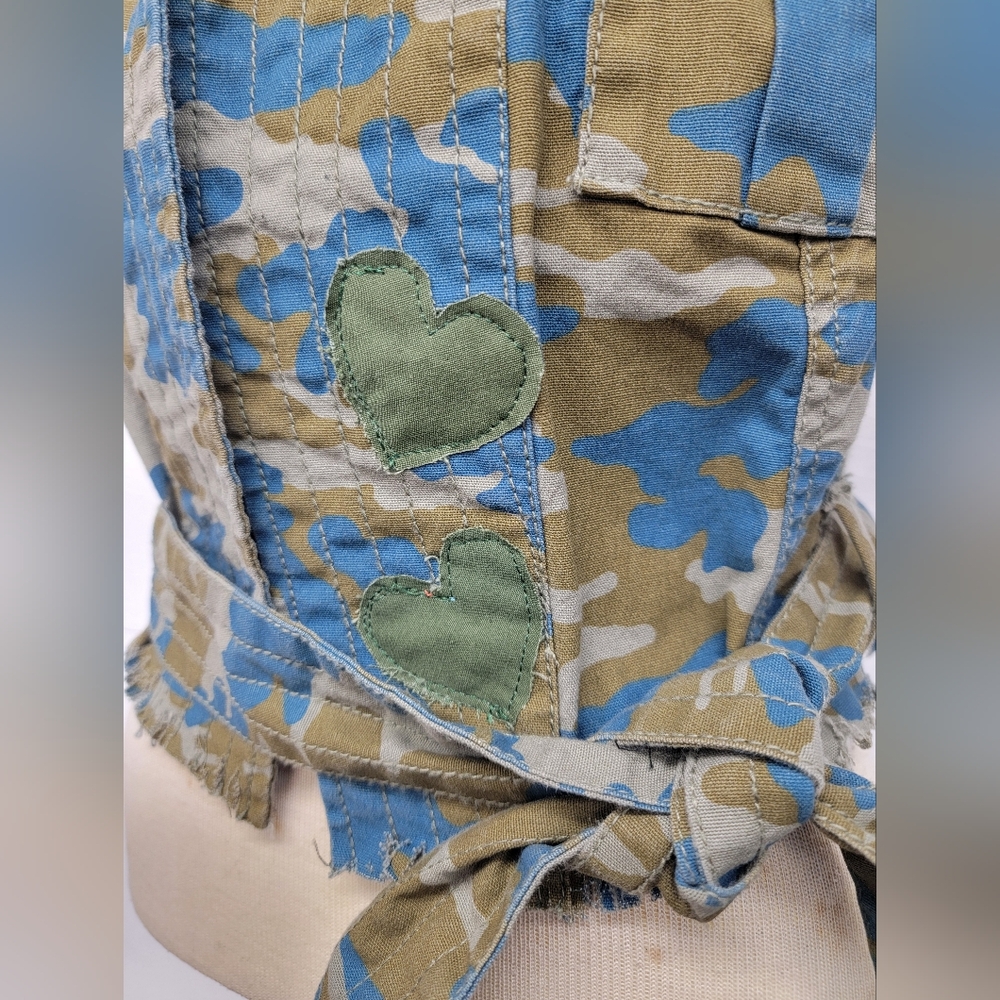 Camo Fringe Vest Wolf Pack Upcycled Military - Picture 7 of 11